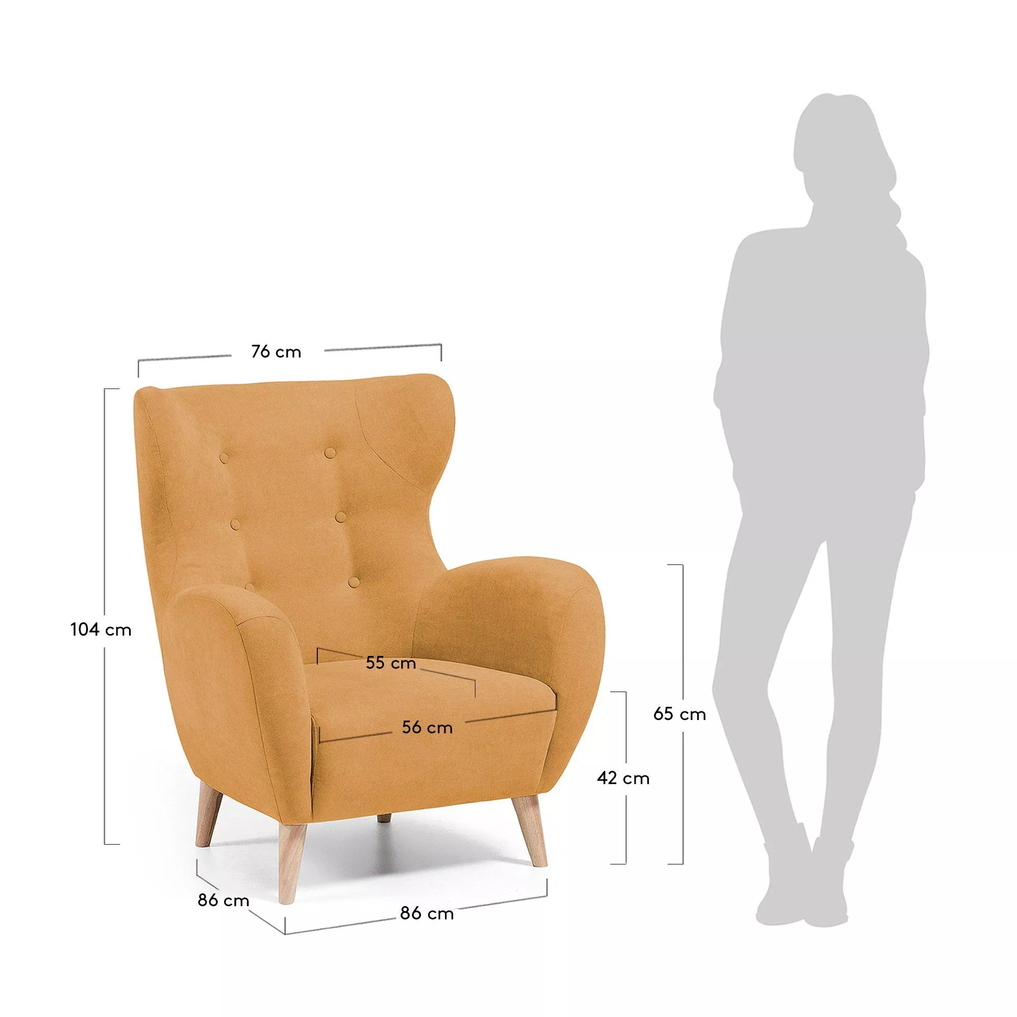 Кресло La Forma Passo желтое
