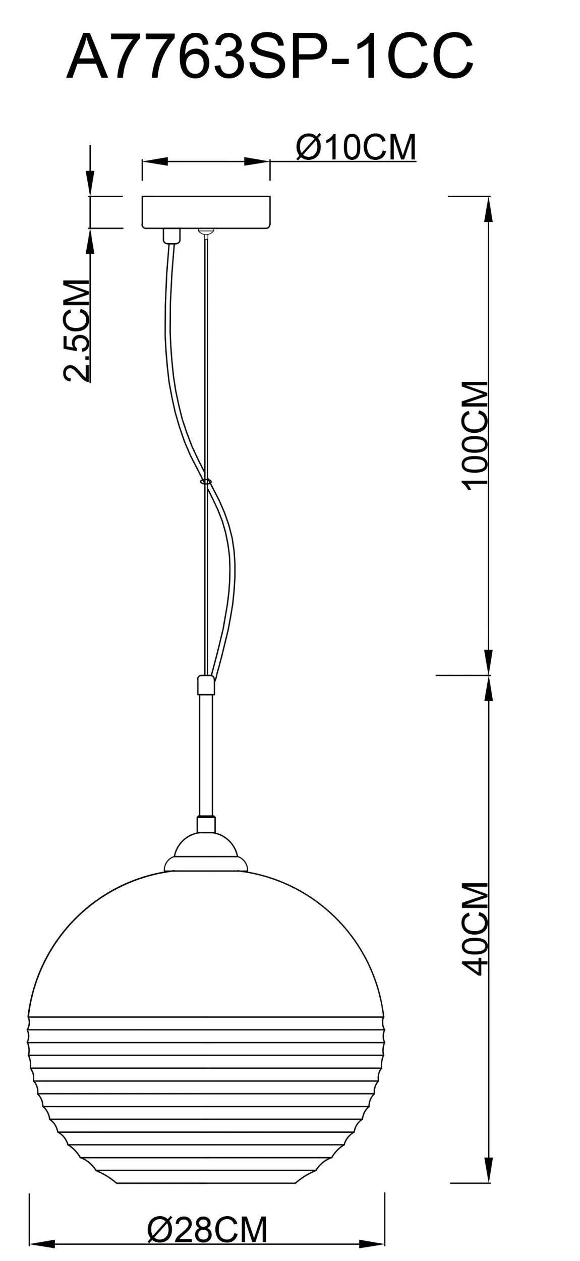 Подвесной светильник Arte Lamp WAVE A7763SP-1CC