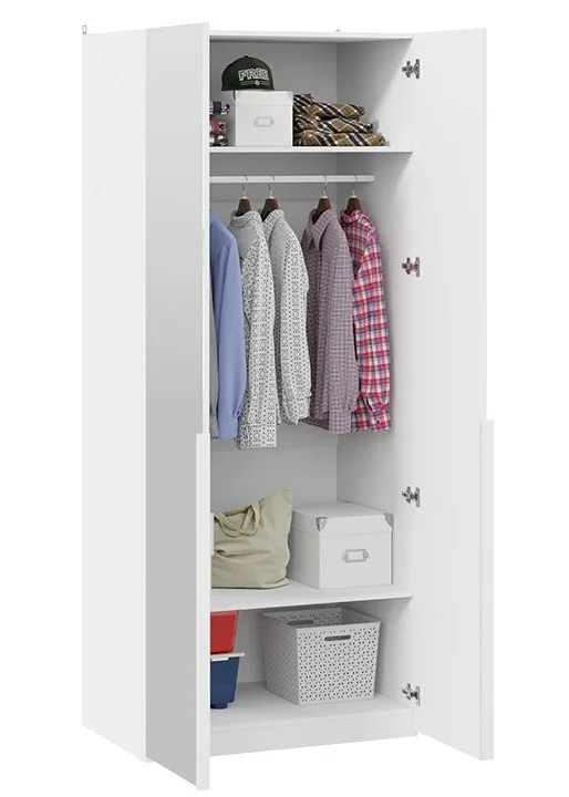 Шкаф для одежды Порто белый жемчуг белый софт СМ-393.07.005