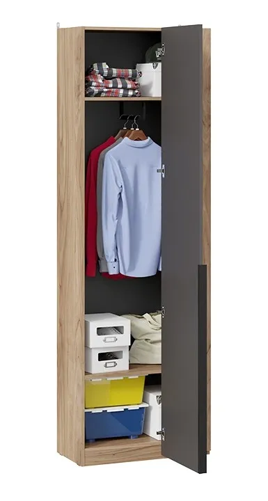 Шкаф для одежды угловой Порто яблоня беллуно графит софт СМ-393.07.231
