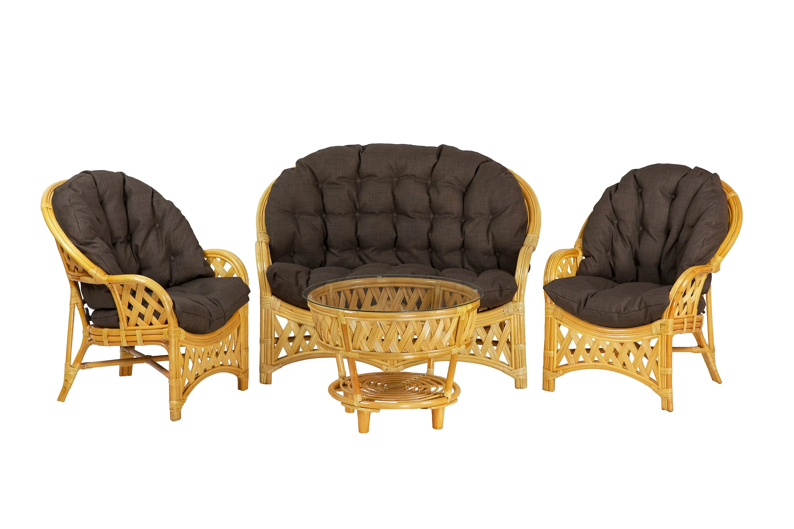 Комплект мебели из ротанга Черчилль (Рузвельт) с 2-х местным диваном мед