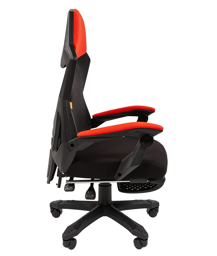 Кресло руководителя CHAIRMAN CH571 черный / красный с подставкой для ног