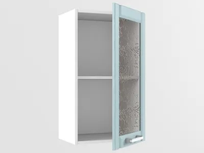 Шкаф навесной Роял вуд голубой Прованс В 400 стекло (h=720)