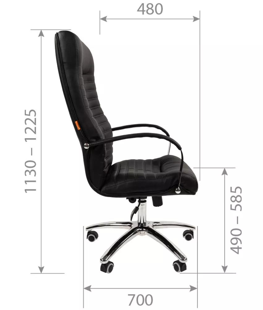 Кресло руководителя CHAIRMAN 480 N усиленное до 150 кг экокожа черный