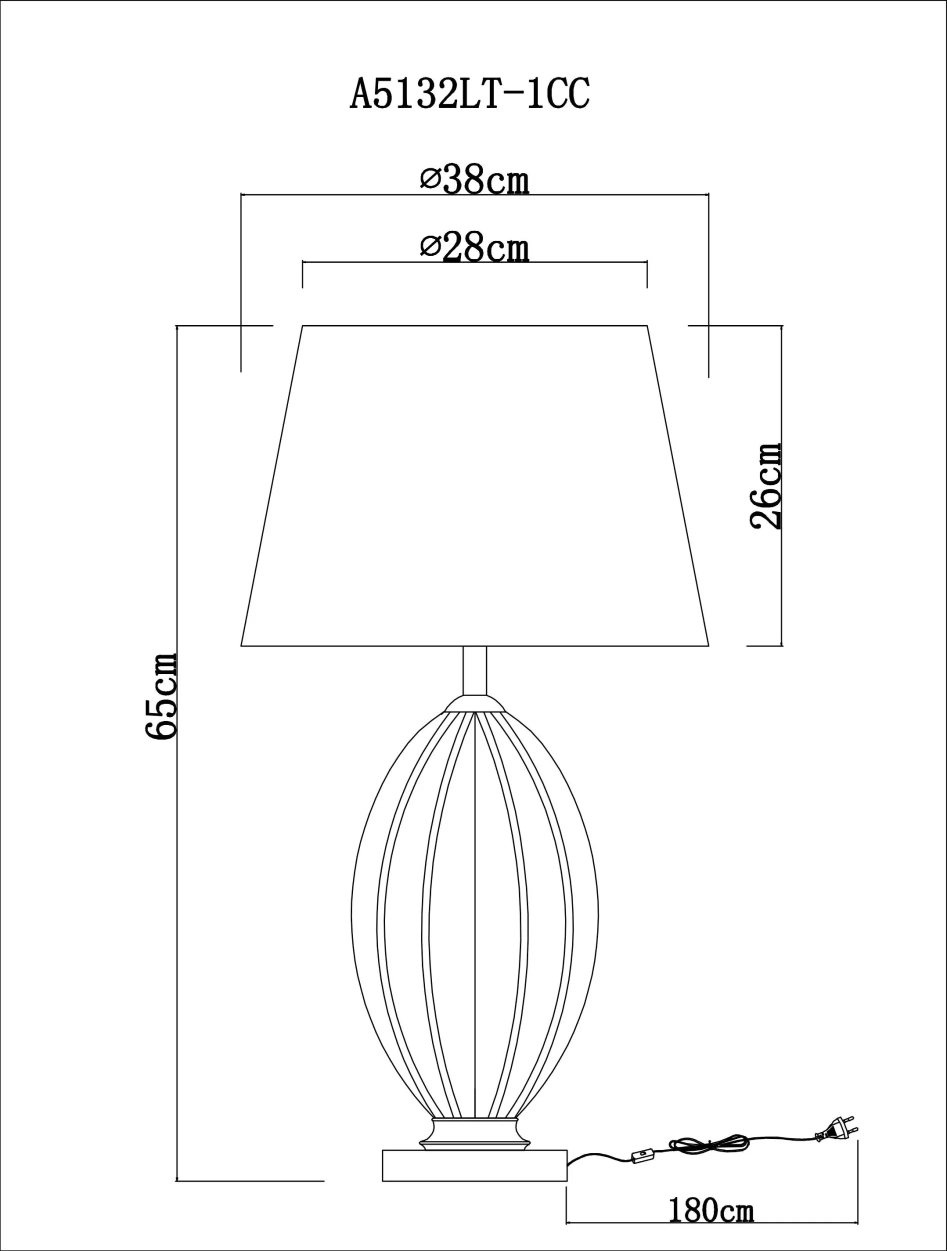 Лампа настольная Arte Lamp BEVERLY A5132LT-1CC