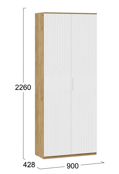 Шкаф комбинированный с 2 дверями Хилтон дуб крафт золотой белый матовый 404.002.000