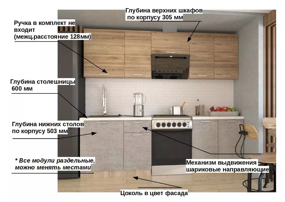 Кухонный гарнитур 14 ЛОФТ 2400