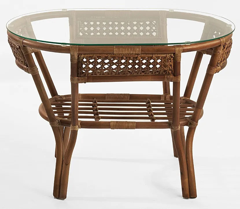 Комплект мебели из ротанга Пеланги 02 15 дуэт с овальным столом миндаль матовый