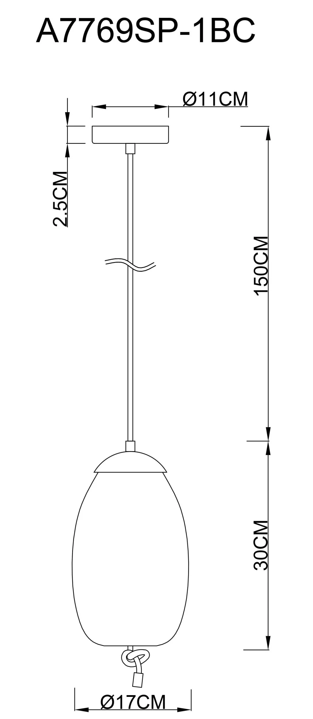 Подвесной светильник Arte Lamp CODY A7769SP-1BC
