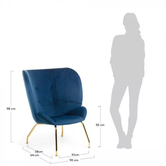 Кресло La Forma Vernen темно-синее