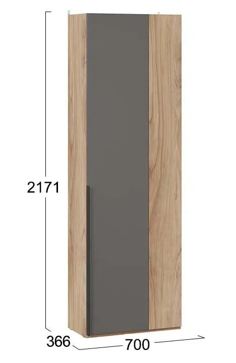 Шкаф для одежды угловой Порто яблоня беллуно графит софт СМ-393.07.231