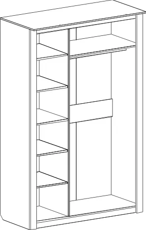 Шкаф 3-дверный с подсветкой Элана Бодега белая (глубина 65 см)