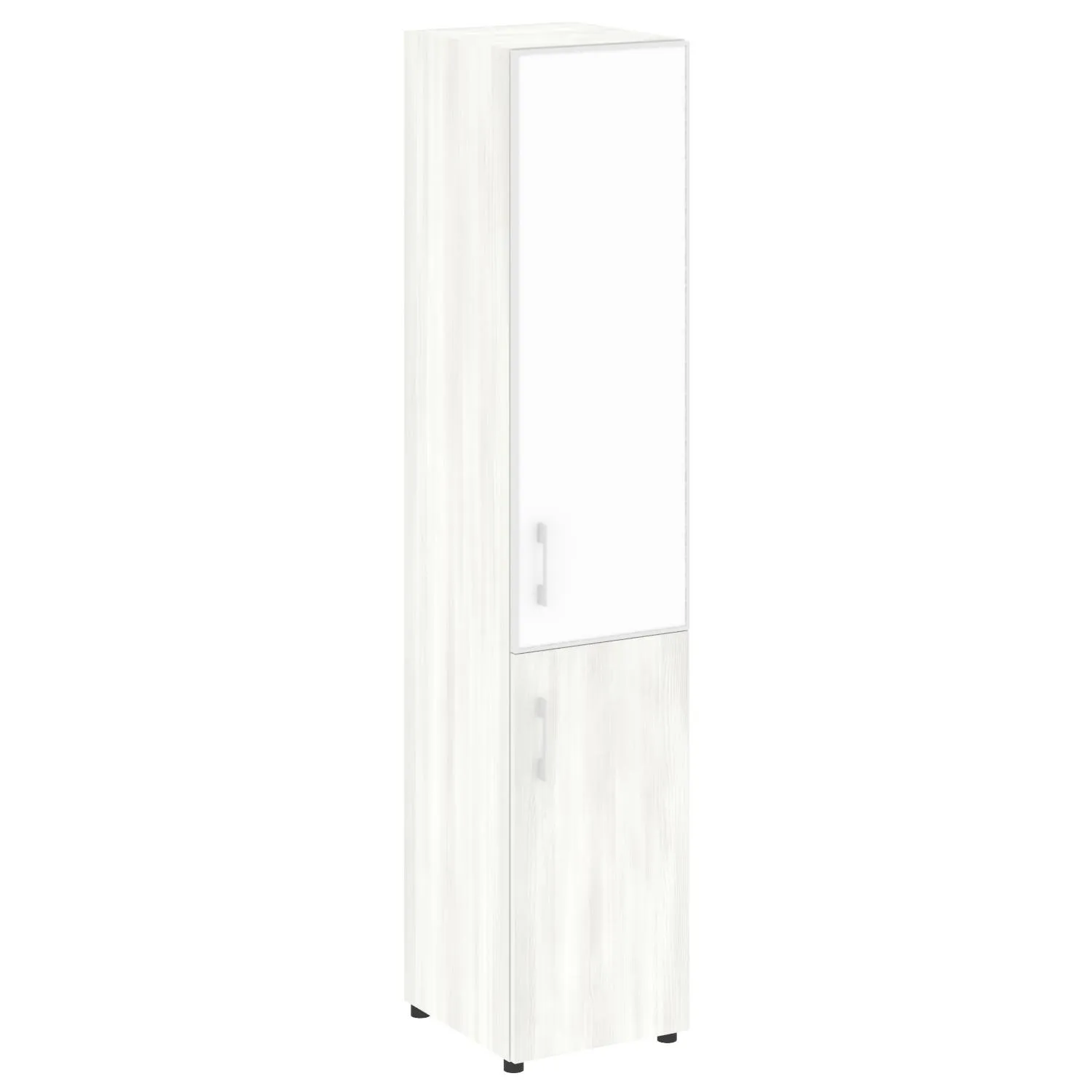Шкаф правый (1 низкий фасад +1 средний фасад стекло белое в раме) Riva YALTA LT.SU-1.2 R (R) white
