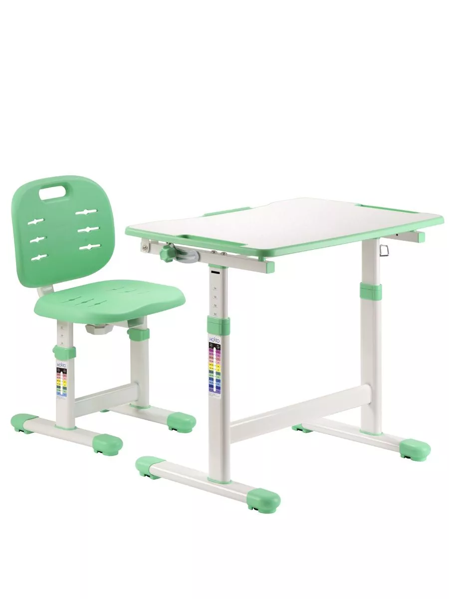 Комплект парта и стул (растущие) SET Holto-1 зеленый