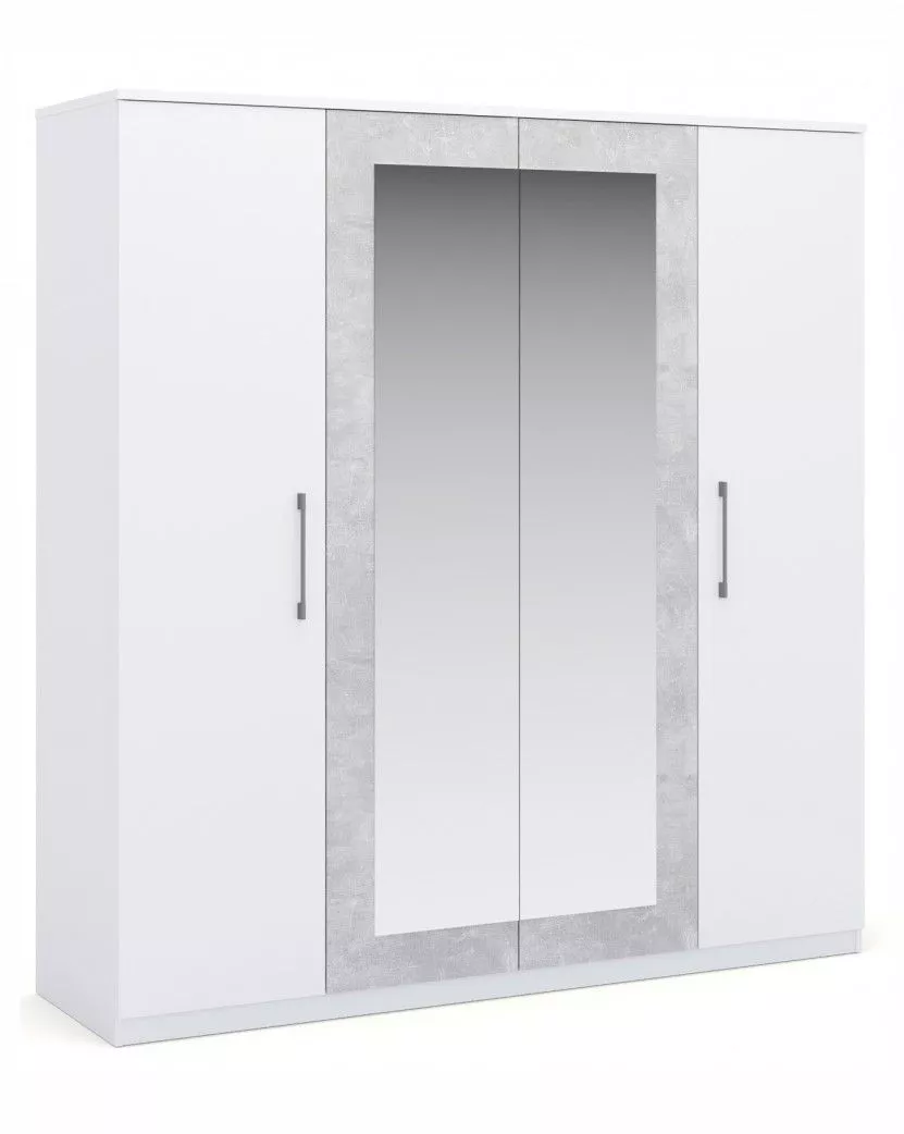 Шкаф 4-дверный Аврора Белый Ателье светлый
