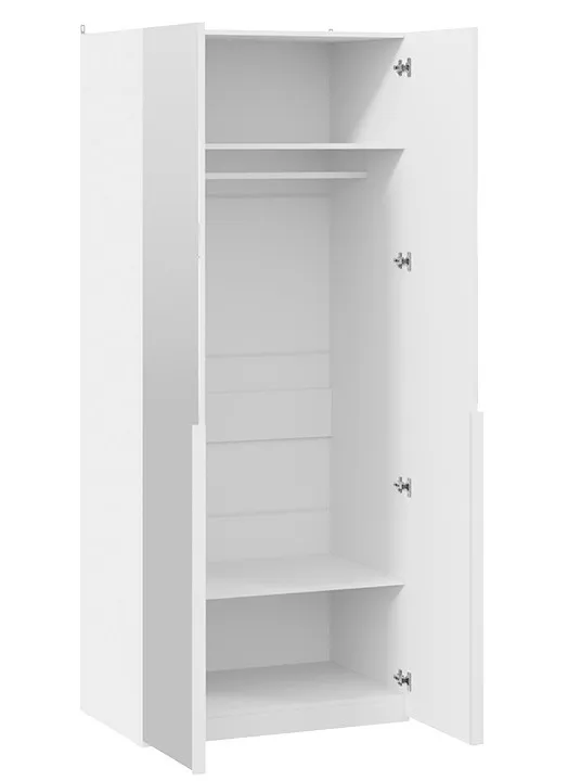 Шкаф для одежды с зеркальными дверями Порто белый жемчуг белый софт СМ-393.07.004