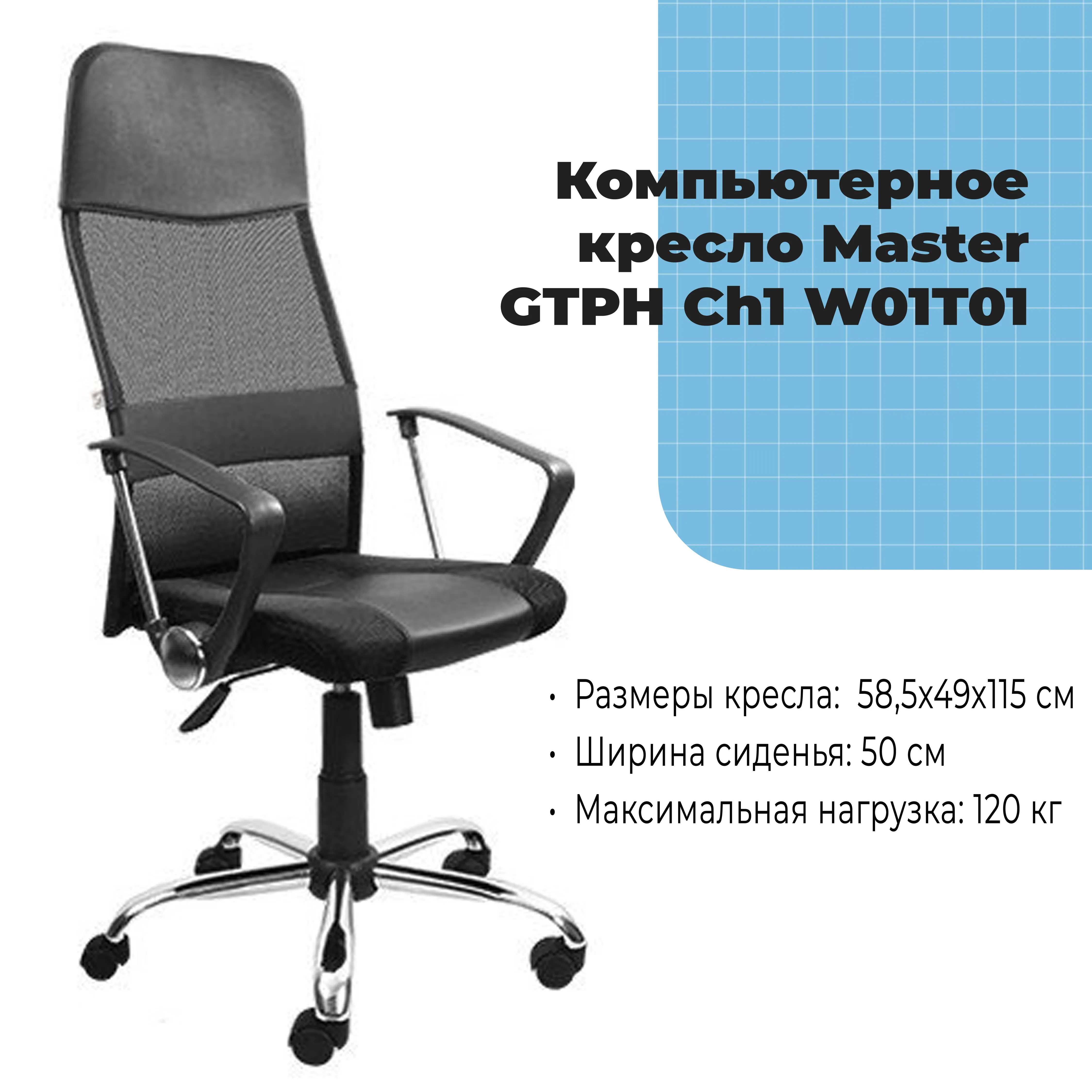 Компьютерное кресло Master GTPH Ch1 W01T01 черный
