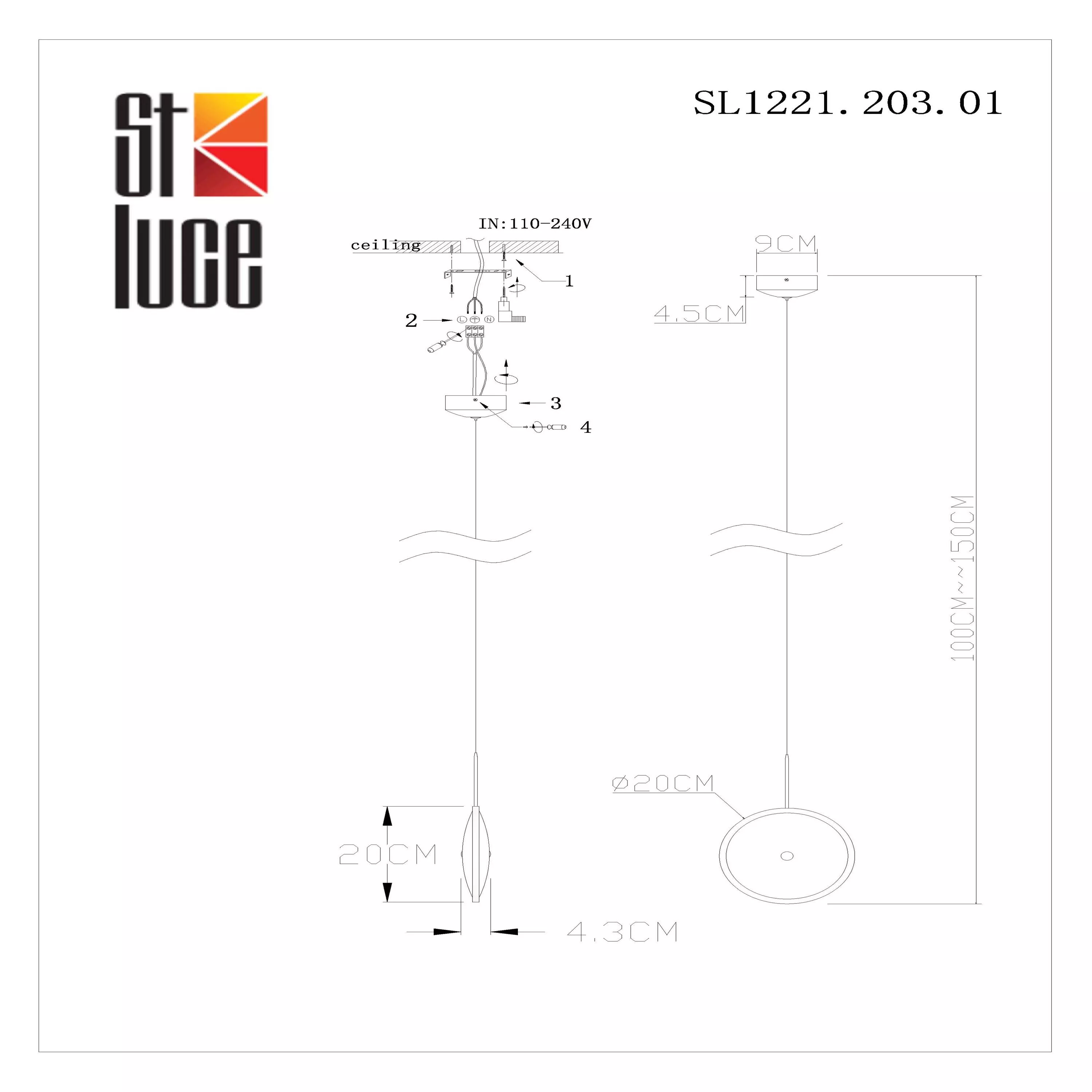 Подвесной светильник ST LUCE IMENTE SL1221.203.01