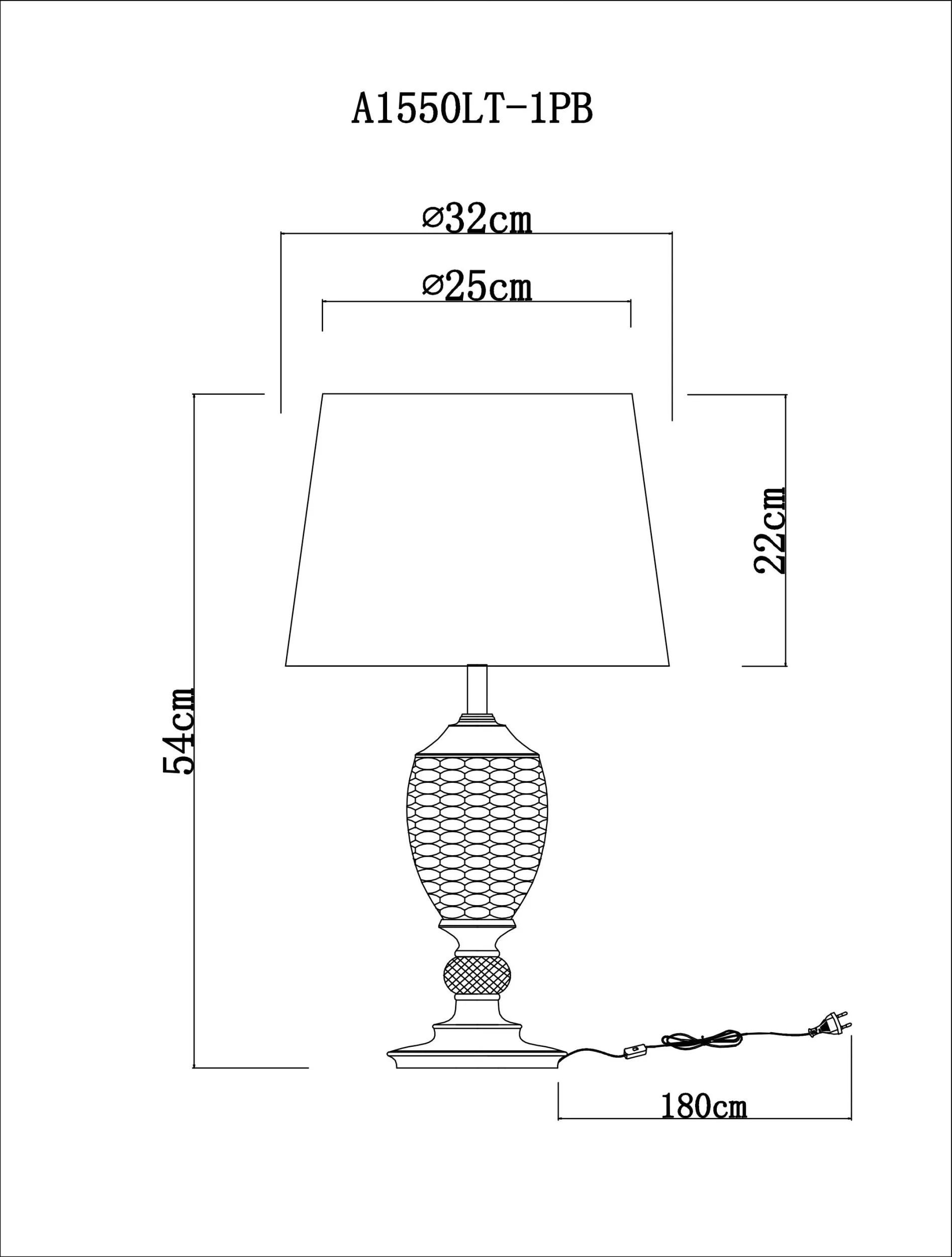 Лампа настольная Arte Lamp RADISON A1550LT-1PB