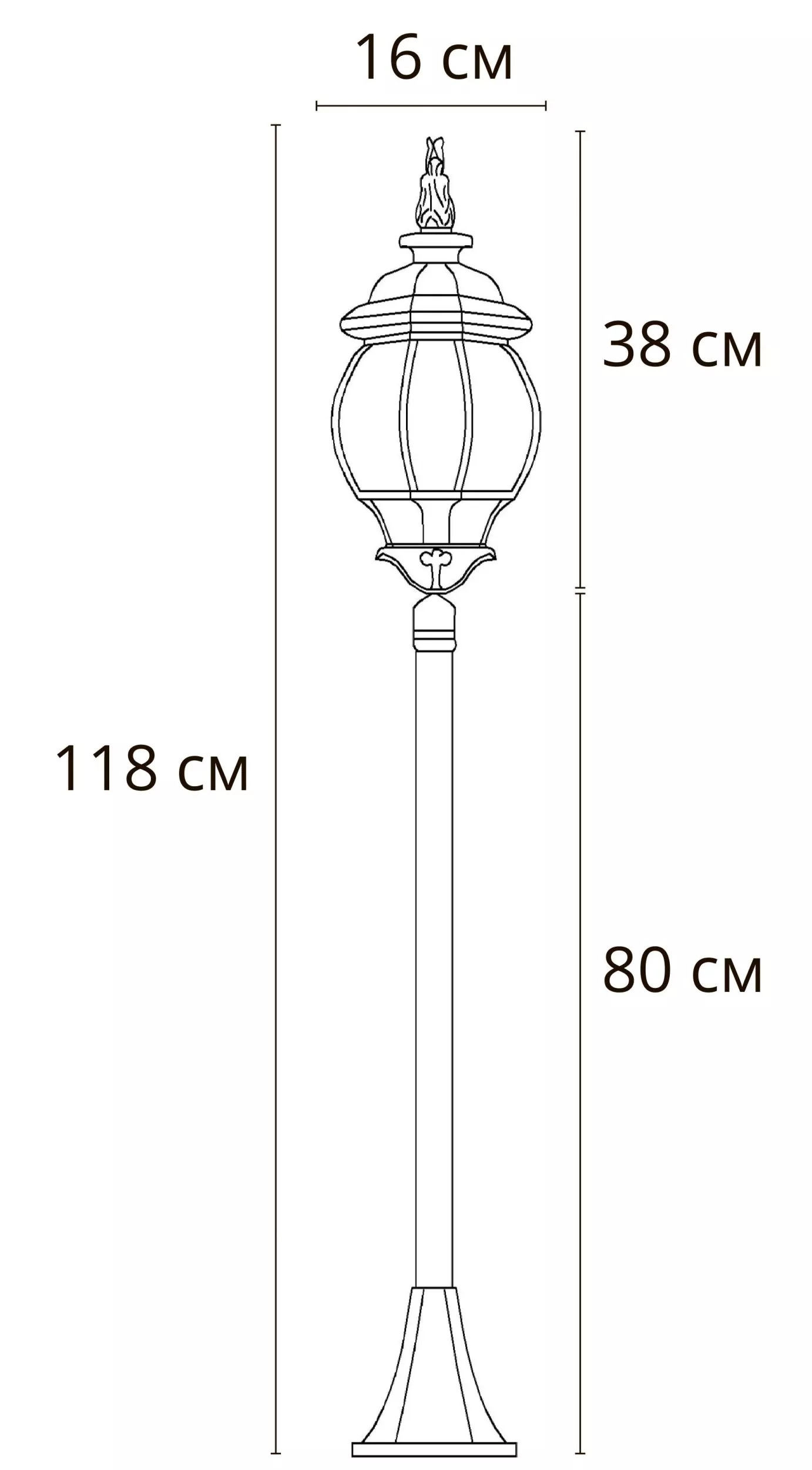 Уличный фонарь ARTE Lamp ATLANTA A1046PA-1BN