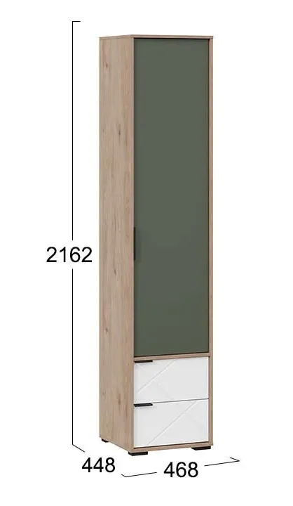 Шкаф для белья комбинированный Лео гикори джексон белый матовый дымчатый зеленый ТД-410.07.21