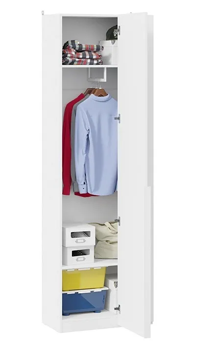 Шкаф для одежды угловой Порто белый жемчуг белый софт СМ-393.07.231