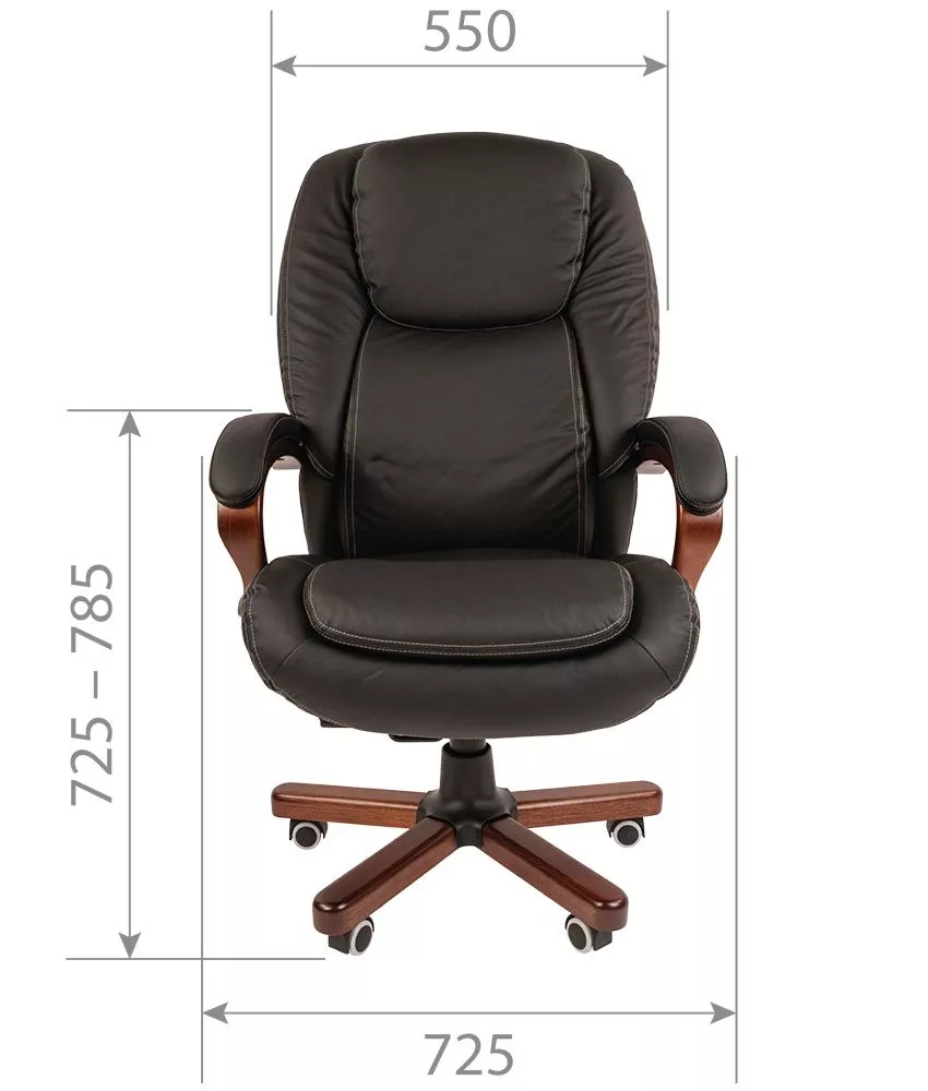 Кресло руководителя CHAIRMAN 408 усиленное до 150 кг черная кожа