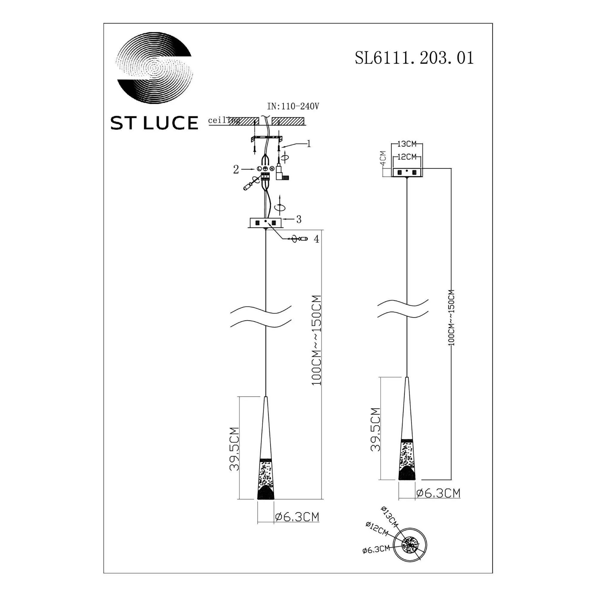 Подвесной светильник ST LUCE SOLLEN SL6111.203.01
