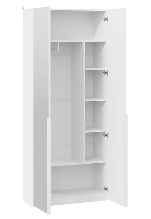 Шкаф для одежды Порто белый жемчуг белый софт СМ-393.07.225