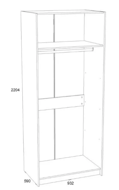 Шкаф для одежды Фолк Silva с зеркалом НМ 014.03 Дуб Гранж Песочный