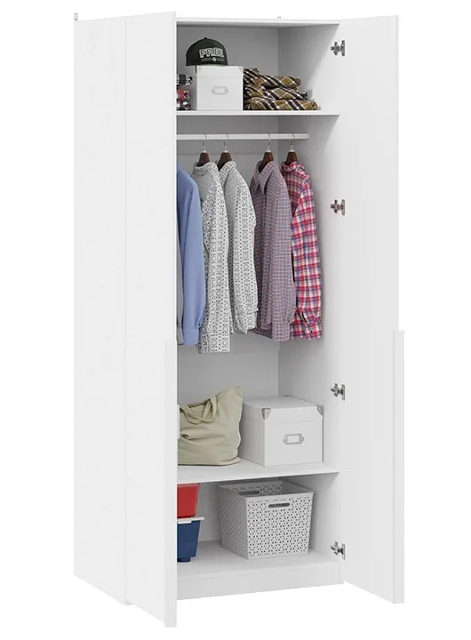 Шкаф для одежды Порто белый жемчуг белый софт СМ-393.07.003