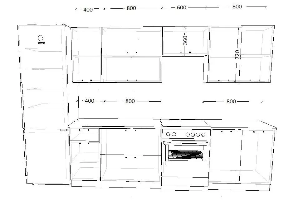 Кухонный гарнитур Белый глянец 14 2,6 метра