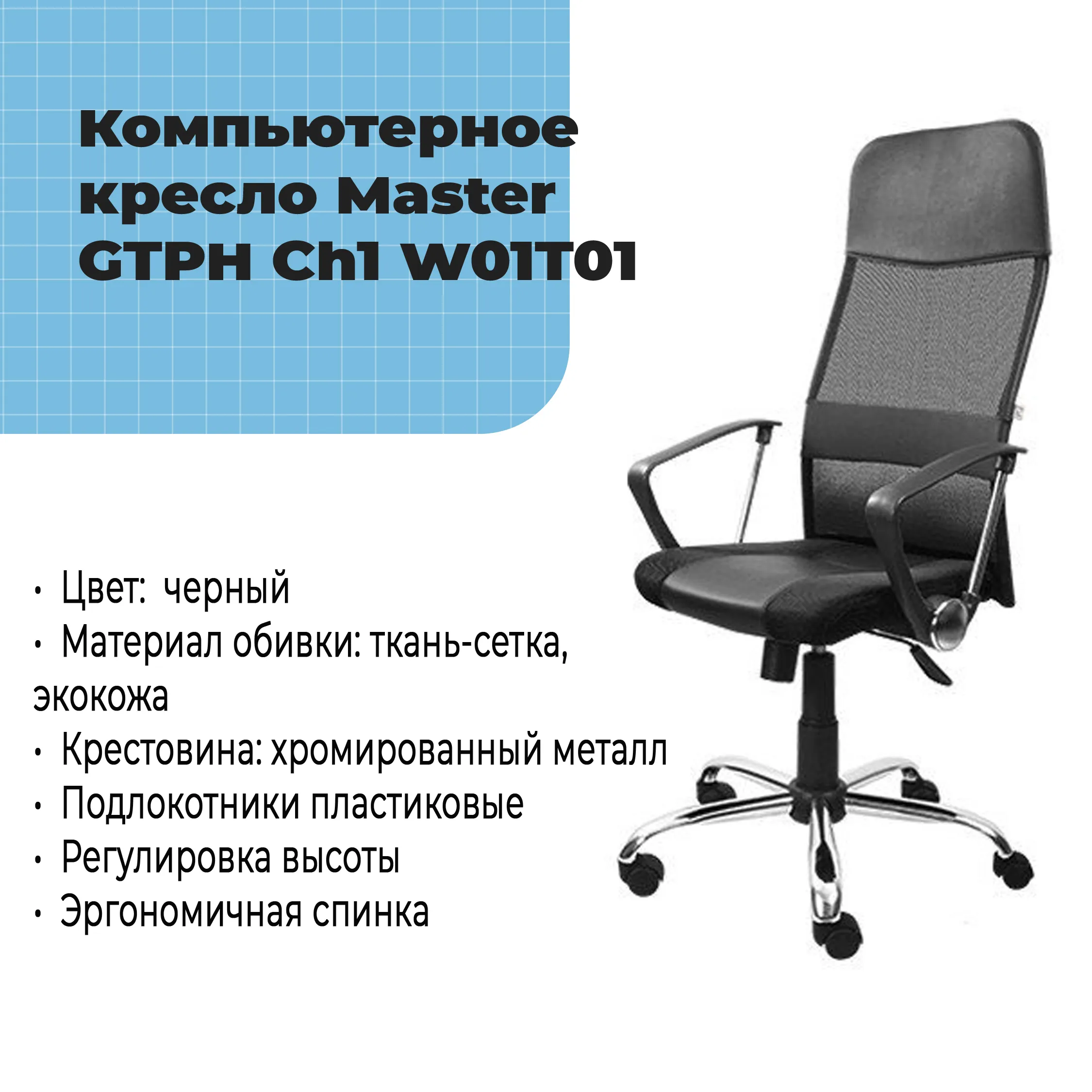 Компьютерное кресло Master GTPH Ch1 W01T01 черный