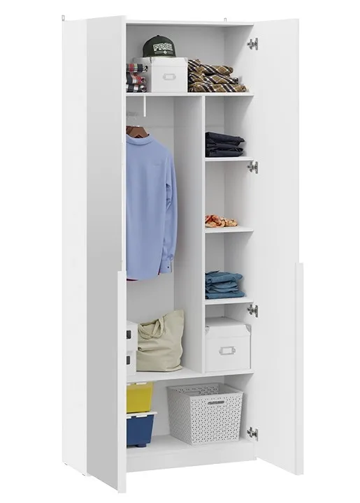Шкаф для одежды Порто белый жемчуг белый софт СМ-393.07.225