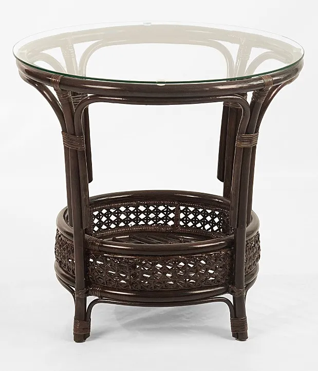 Комплект мебели из ротанга Пеланги 02 15 дуэт с круглым столом темно-коричневый
