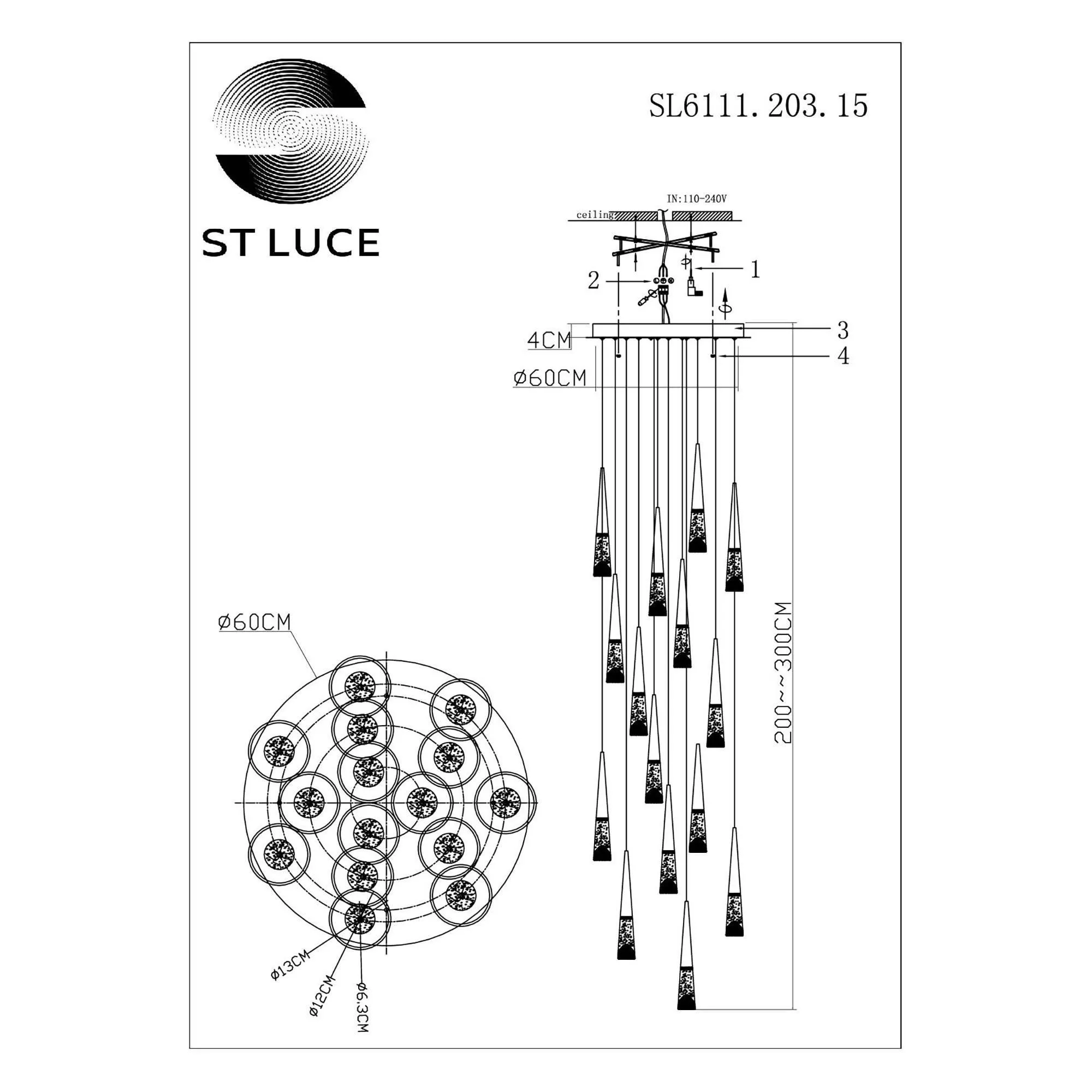 Подвесной светильник ST LUCE SOLLEN SL6111.203.15