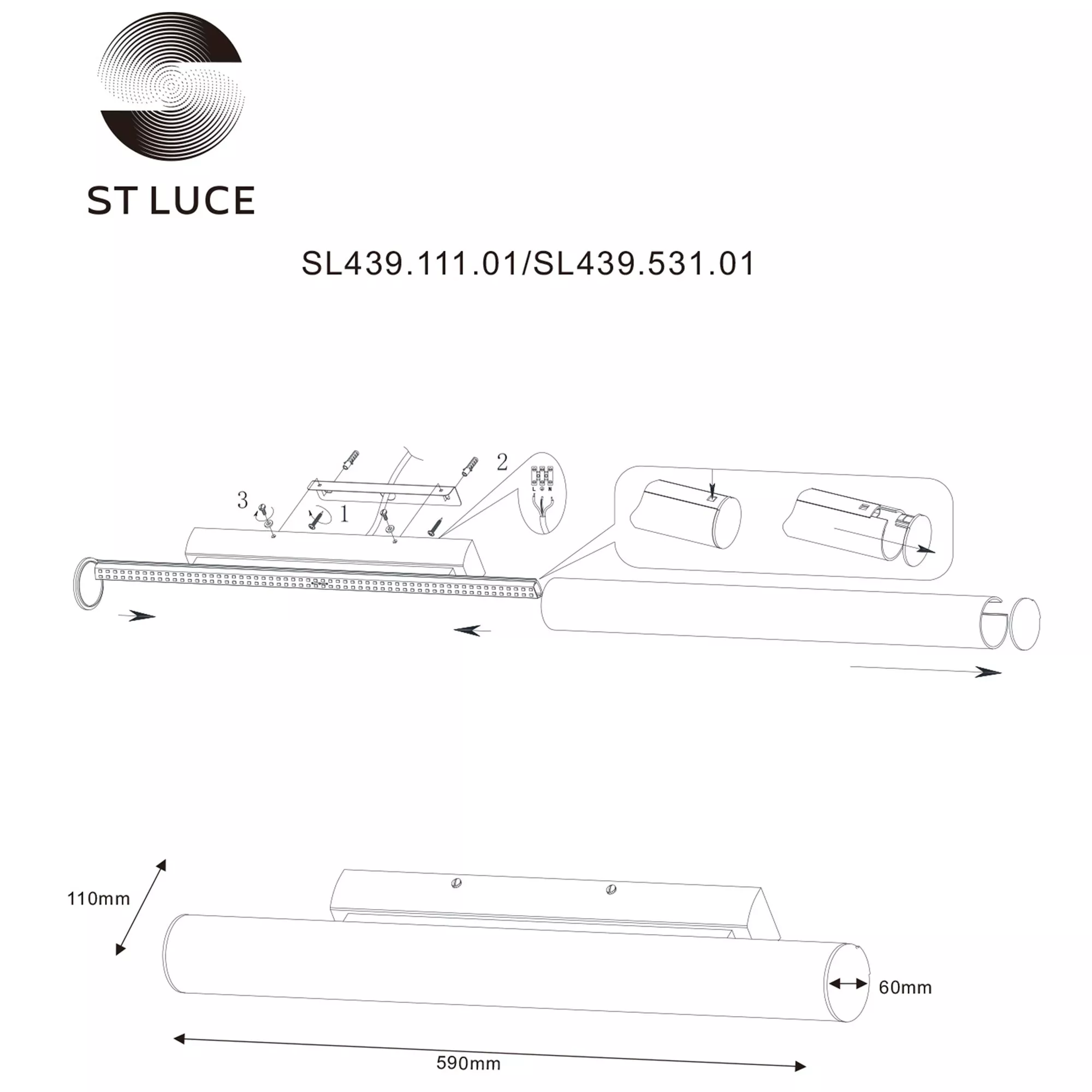 Настенный светильник ST LUCE BACHETA SL439.531.01