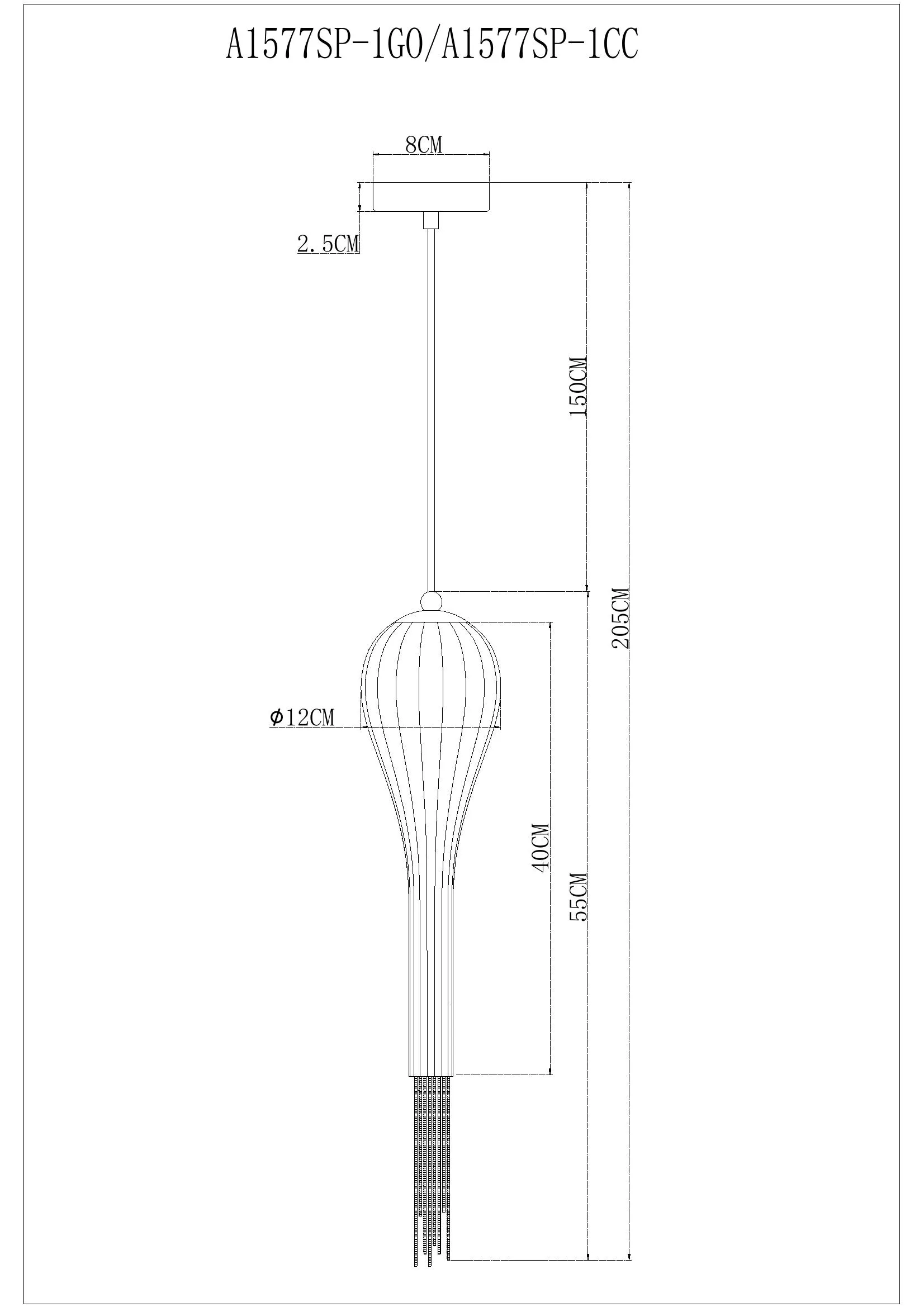 Подвесной светильник Arte Lamp WATERFALL A1577SP-1GO