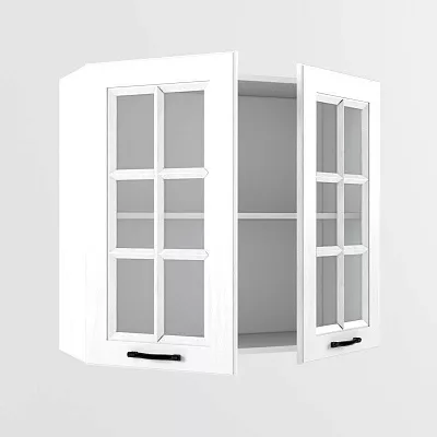 Шкаф навесной Белый Вегас В 800 стекло (h=720)