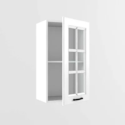 Шкаф навесной Белый Вегас В 400 стекло (h=720)