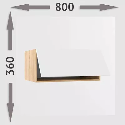 Шкаф навесной В 800 1 софт глубокий Тальк 2 кат (h=360)