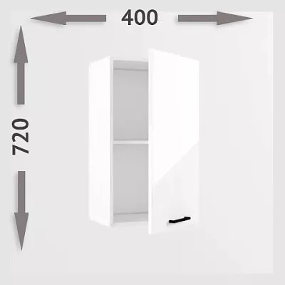 Шкаф навесной Белый глянец В 400 (h=720)