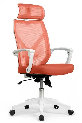Кресло RIVA Chair OLIVER W-203AC белый пластик / оранжевый