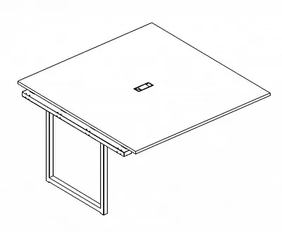 Секция стола для переговоров 120x124x75 на металлокаркасе QUATTRO А4 4 131-1