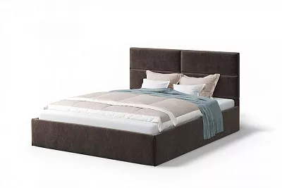 Кровать без основания Сити 140 см NEO 10 велюр темно-коричневый МЛК