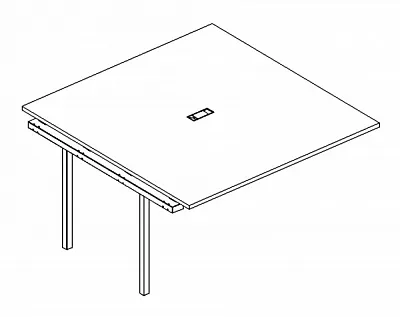 Секция стола для переговоров 160x124x75 на металлокаркасе DUE А4 2 133-1