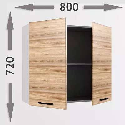 Шкаф навесной В 800 2дв 1кат (h=720)