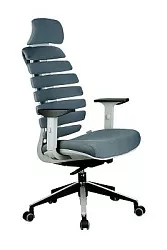 Кресло эргономичное Riva Chair SHARK серый / серый пластик
