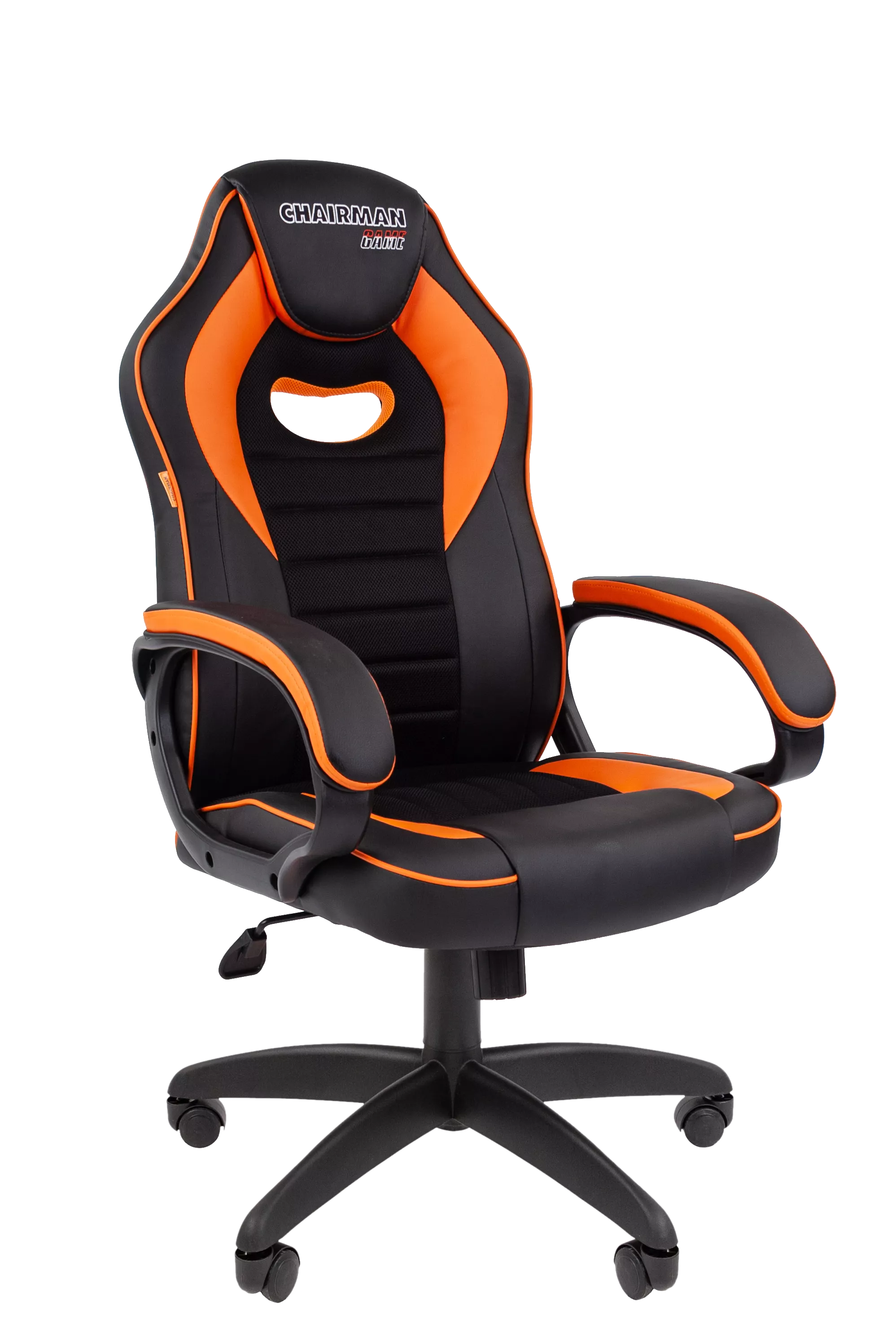Игровое кресло Chairman GAME 16 черный пластик оранжевый