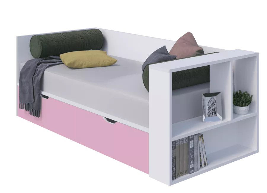 Кровать односпальная с ящиками Акварель Роза